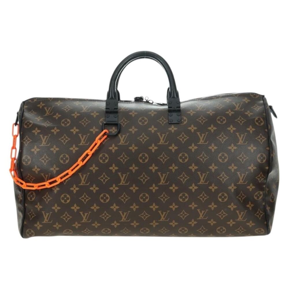 Louis Vuitton Monogram Virgil Abloh Keepall Band 50 Boston Bag Brown